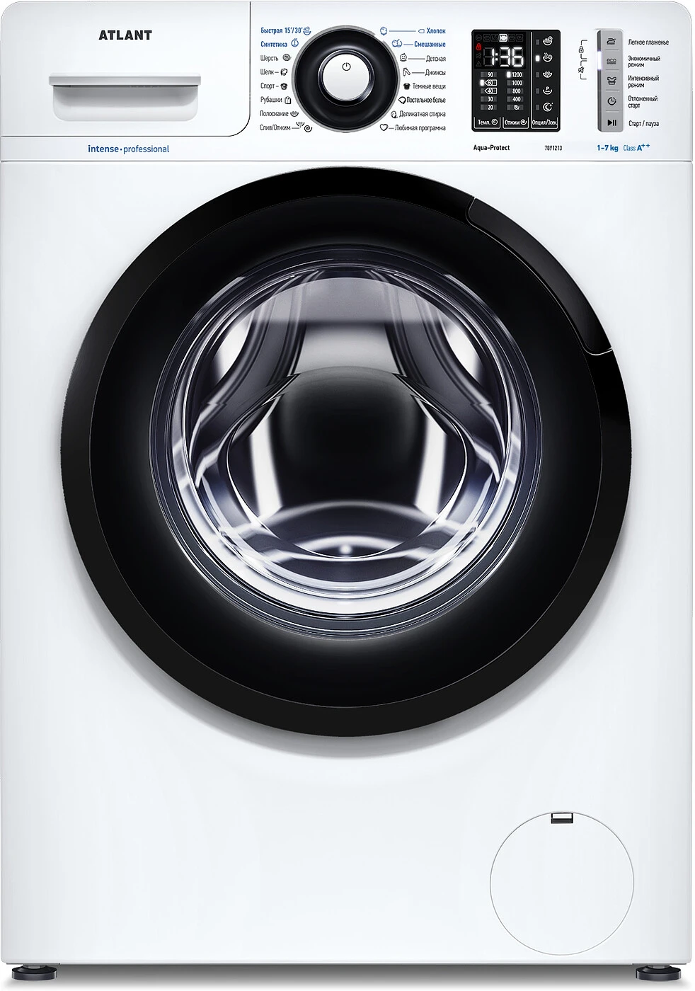 6610402340738362.jpg Узкая стиральная машина Атлант СМА 70У1213-02 автоматическая, загрузка до 7 кг, отжим 1200 об/мин, класс A++, 16 программ — изображение 1
