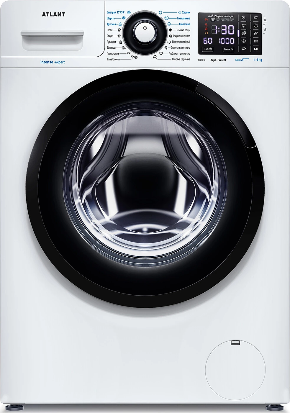 845368414969192.jpg Узкая стиральная машина Атлант СМА 60У1014-02 автоматическая, загрузка до 6 кг, отжим 1000 об/мин, система «Aqua-Protect», класс A++, 18 программ — изображение 1