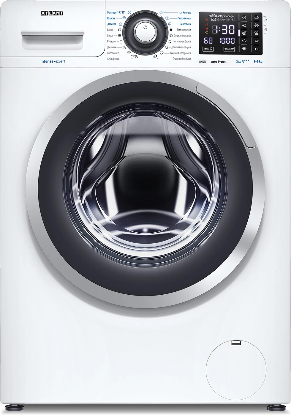 9507371595643832.jpg Узкая стиральная машина Атлант СМА 60У1014-01 автоматическая, загрузка до 6 кг, отжим 1000 об/мин, система «Aqua-Protect», класс A++, 18 программ — изображение 1